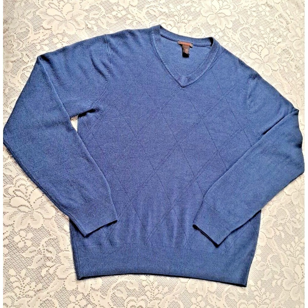 Dockers Sweater Mens Size XL Blue Long Sleeve V Neck Casual Preppy Pre-owned